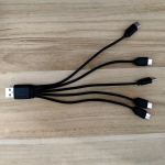 USB2.0 į 5 Tipas-C vyras įkrovimo kabelis.,  USB prie 5 X Type-C kabelis juodas