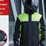 Vyri&scaron;kas motociklininko lietpaltis - spalvotas nepralaidus komplektas,  Juodos ir fluorescencinės žalios spalvos atnaujinimas