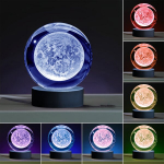 3D16 Spalvų Gradientinis Mėnulio Kri&scaron;tolo Kamuolys LED Naktinė Lempa