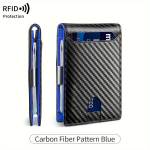 RFID Blokuojanti Unisex Anglies Pluo&scaron;to Piniginė variant-72481, Mėlyna anglies pluo&scaron;to