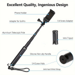Asmenukių lazda ("Selfie sticks") I&scaron;traukiamas laikiklis veiksmo kamerai