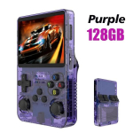 Žaidimų konsolė R36S vaizdo žaidimų konsolė Linux 3,5 colio IPS ekranas ne&scaron;iojama - Violetinė 128G