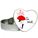 &Scaron;irdelės formos dėžutė Su meile, metalinė, 1 vnt.