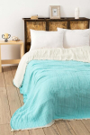 DC Home lovatiesė Muslin Yarn Dyed Turquoise, 230x250 cm