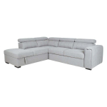 Kairinė kampinė sofa Home4You Odelia-2 LC, pilka