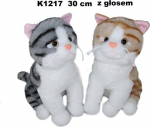 Mink&scaron;tas 30 cm sėdintis katinas su garsu