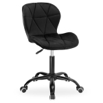 Spiner Black biuro kėdė ant ratų, juodo aksomo