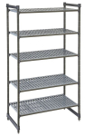 Stelažas sandėliavimui Camshelving Basics Plus i&scaron; kompozitinės medžiagos su 4 vėdinamomis lentynomis, Cambro, 915x460x(H)1830mm
