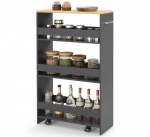 Costway ni&scaron;inis virtuvinis vežimėlis , 47,5 x 20 x 80,5 cm, pilka