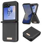 Coque - PRANE&Scaron;TI - Samsung Galaxy Z Flip 6 - Veganinis Oda - Juoda - Pusiau kieta - Lengvas dizainas
