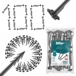100x Sillar Plastikiniai Smeigtukai agrotekstilei, dirvožemį 12 cm