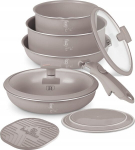 Berlinger Haus puodų ir keptuvių rinkinys Taupe BH-8255, pilkas, 9 dalių
