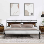 Lovos rėmas be čiužinio, dūminio ąžuolo, 200x200 cm, mediena