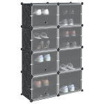Storage cube organizer su 8 kubeliais ir durelėmis black pp