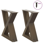 Kavos staliuko kojelės 2 vnt natūralus plienas 40x(30-31,3) cm