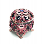 Metalinė ažūrinė dėžutė papuo&scaron;alams rožinė, D5.5 H5cm