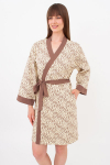 Medvilninis chalatas su &scaron;irdelėmis WHISPER HEARTS 7234/010 Giulia, spalva pale yellow/brown hearts