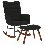 Supama kėd，poilsio kėdėė su taburete Black Velvet CFE658107