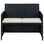 Dvivietė sodo sofa，Lauko sofa su pagalvėlėmis, pilkos spalvos, poliratanas CFE77506