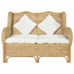 Dvivietė sofa，Poilsio sofa, natūralus ratanas ir linas CFE88935