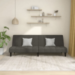 Dvivietė sofa-lova，Poilsio sofa, tamsiai pilkos spalvos, aksomas CFE36501
