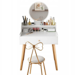 Kosmetikos makiažo su veidrodžiu baltas Skandinavijos palėpės modernus