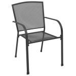 lauko kėdės，sodo kėdė, 4vnt., antracito, plienas, tinklinio dizaino CFE204953
