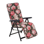 Sulankstoma sodo kėdė &bdquo;Patio Lena Plus Black Edition&ldquo; su pakoju ir gėlėta pagalvėle