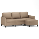 Trivietė sofa，Poilsio sofa su pakoja, kapučino spalvos, 180cm, dirbtinė oda CFE18744