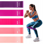 Pasiprie&scaron;inimo gumos sportui ir jogai Resistance bands, 5 vnt. rinkinys