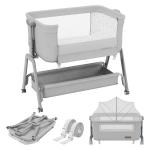 Tulano Dream 50 light-grey pristatoma lovelė 3in1 &ndash; reguliuojamas auk&scaron;tis ir čiužinys