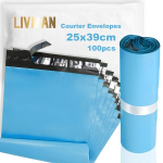 Polietileno plastikiniai savaime užsiklijuojantys kurjerių vokai - mai&scaron;eliai LIVMAN LY-99, 25x39cm, 100 vnt. pakuotėje