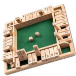 Medinis edukacinis stalo žaidimas su kauliukais Shut the Box &bdquo;Uždaryk dėžutę&ldquo;