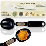 Virtuvinės svarstyklės LIVMAN QJ-608 - skaitmeninės virtuvės svarstyklės matavimo &scaron;auk&scaron;to formos, kurių talpa iki 500g, skirtos įvairiems ingredientams sverti