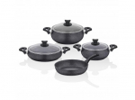 &bdquo;Crown Master Cook Tombic&ldquo; 7 dalių virtuvės indų rinkinys, kosminės pilkos spalvos
