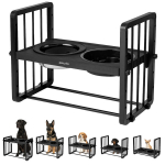 Reguliuojamas stovas su dubenėliais &scaron;uniui Peluvio Levee Black