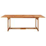Sodo valgomojo stalas, 220x90x75 cm, rudas