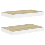 Pakabinamos lentynos, 2 vnt, 50x23x3,8 cm, rudos
