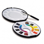 Akvareliniai dažų rinkinys Campus Travel Box 10x1/2 kubelių+teptukas plastikinė dėžutė