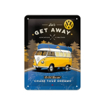 Metalinė plok&scaron;telė 15 x 20cm / VW Bulli - Let&acute;s Get Away Night