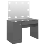 Kosmetinis staliukas su LED, 110x55x145 cm, pilkas