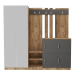 Prie&scaron;kambario baldų komplektas Kalune Design DD9, rudas/pilkas