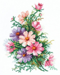 Siuvinėjimo rinkinys Magic Needle Cosmos Flowers 40-54