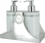Rinkinys skystas kremas-muilas, rankų losjonas, Vivian Gray White Crystals, 2x250 ml