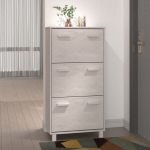 vidaXL Spintelė batams, baltos spalvos, 59,5x35x117cm, pu&scaron;ies masyvas