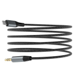 Garso kabelis Lightning - mini jack 3,5 mm, 1m, juodas