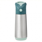 Plieninė gertuvė su &scaron;iaudeliu vaikams B.Box Emerald Forest, 500 ml, žalia