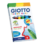 Flomasteriai Fila Giotto Maxi, 6 spalvos, 453000