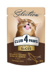 Club 4 Paws Premium plus suaugusioms katėms gabalėliais su silke ir strimelėmis drebučiuose, 80 g x 12 vnt.