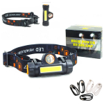 Prožektorius ant galvos LED XPE COB usb pakraunamas su magnetu